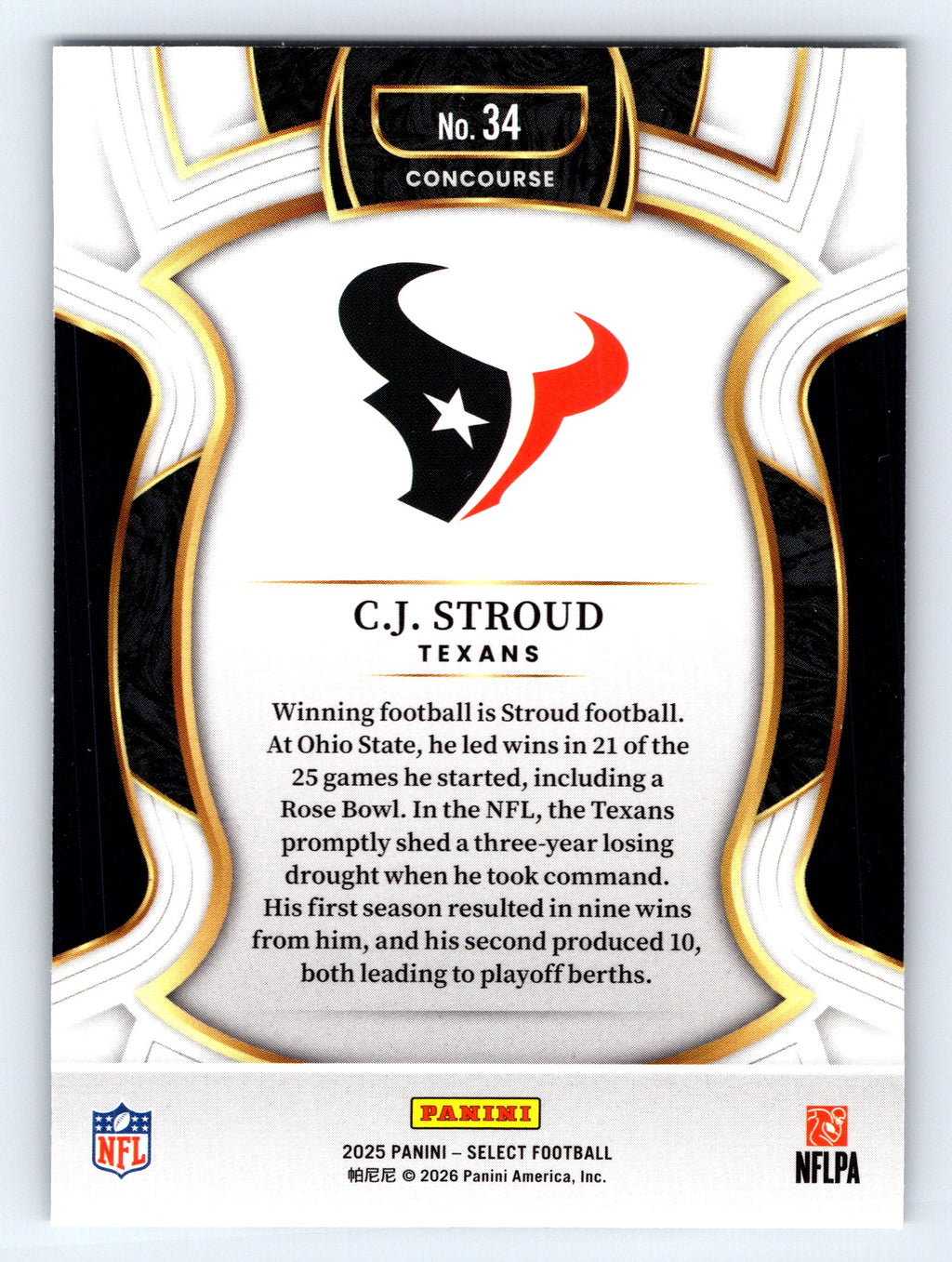 2025 Panini Select #34 C.J. Stroud