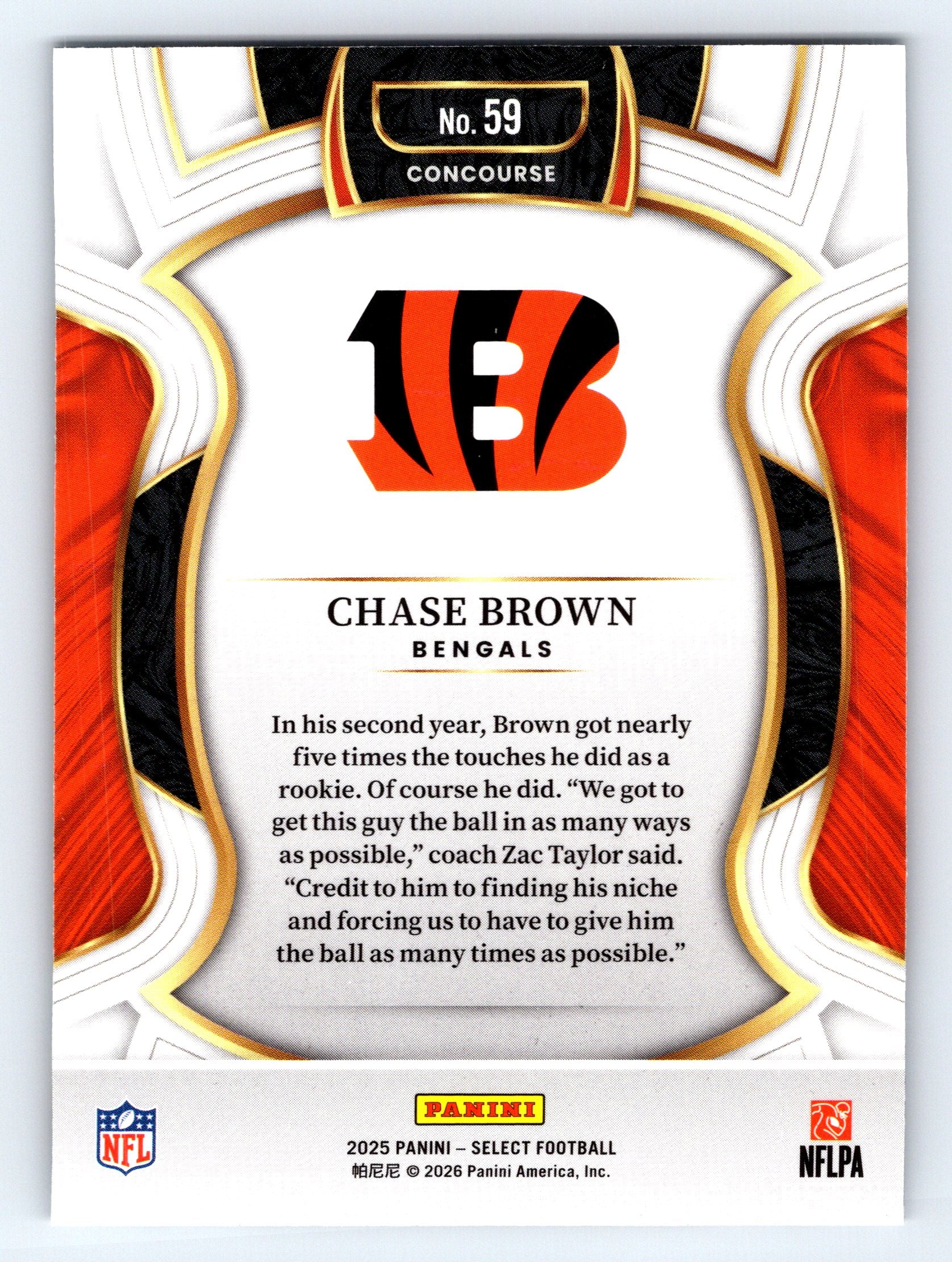 2025 Panini Select #59 Chase Brown