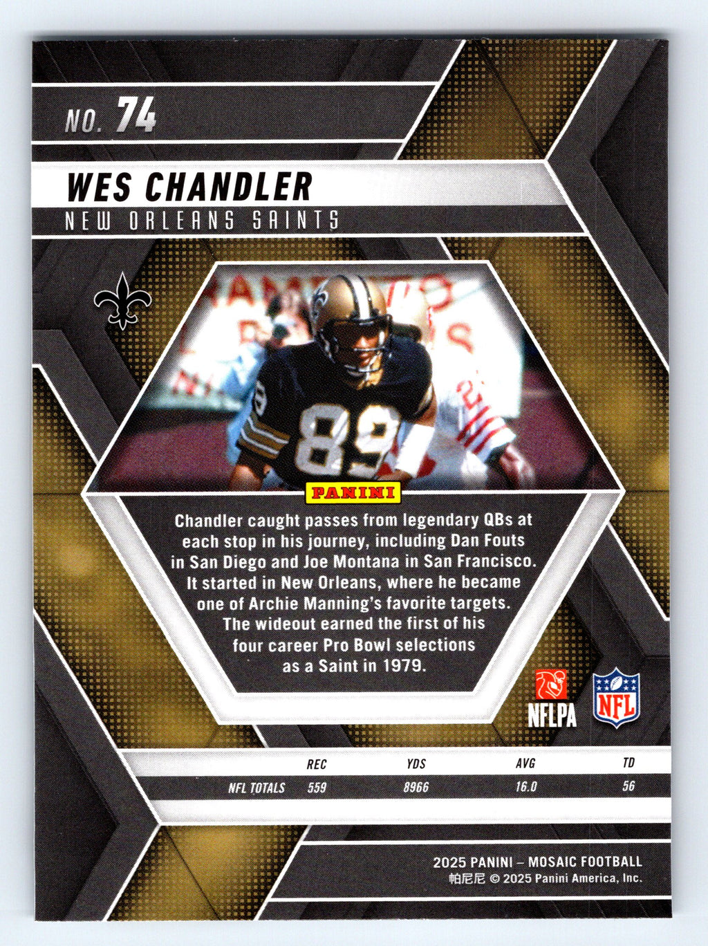 2025 Panini Mosaic #74 Wes Chandler