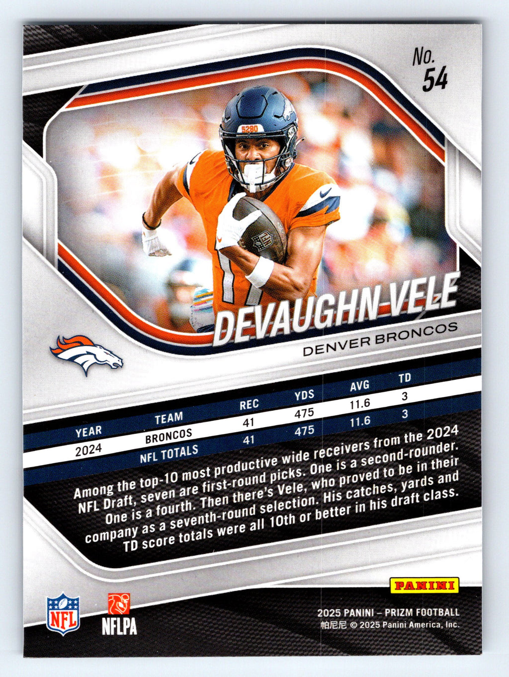 2025 Panini Prizm #54 Devaughn Vele