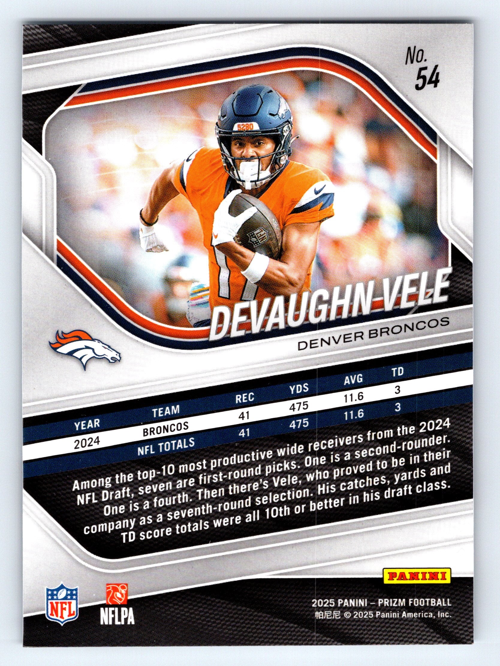 2025 Panini Prizm #54 Devaughn Vele