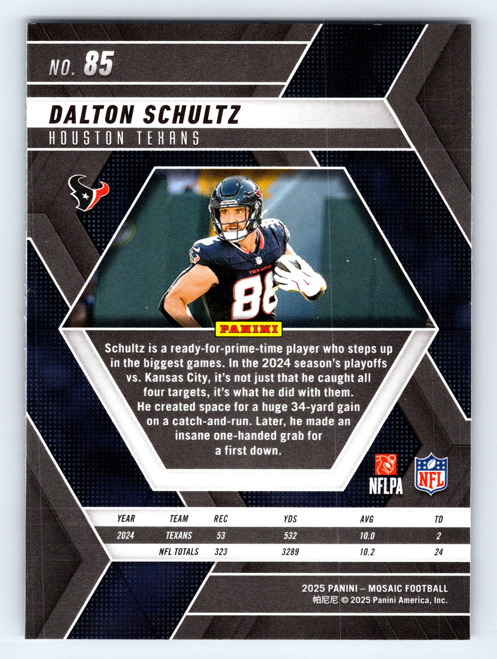2025 Panini Mosaic #85 Dalton Schultz