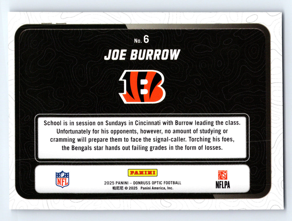 2025 Donruss Optic #6 Joe Burrow Passing Grade