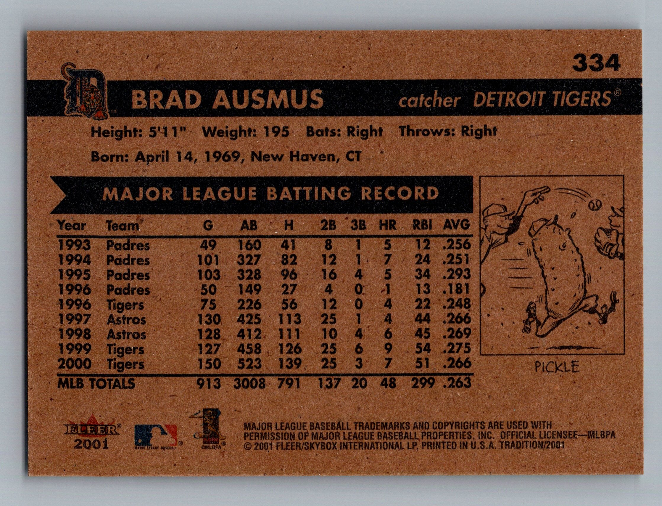 2001 Fleer Tradition #334 Brad Ausmus