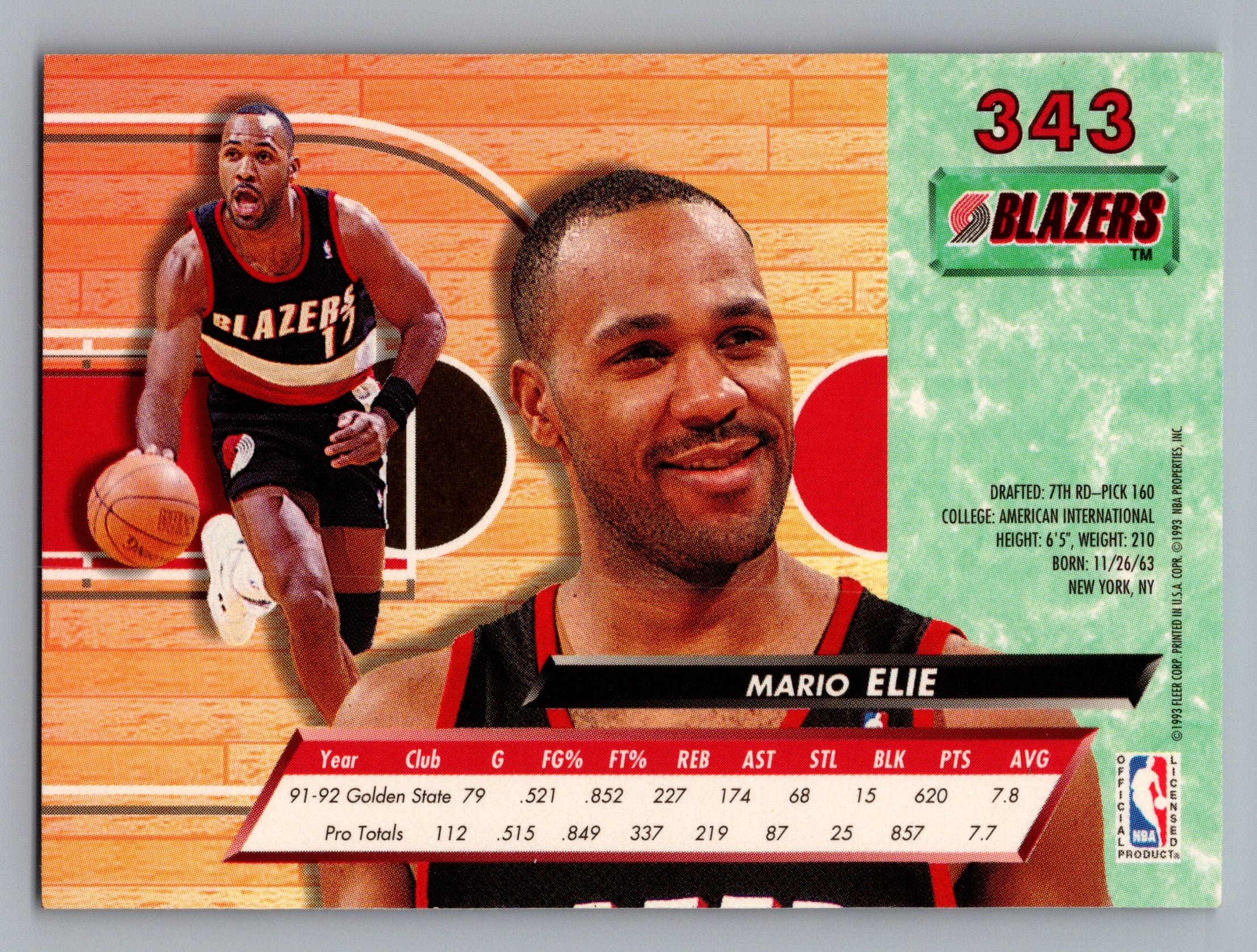 1992-93 Ultra #343 Mario Elie