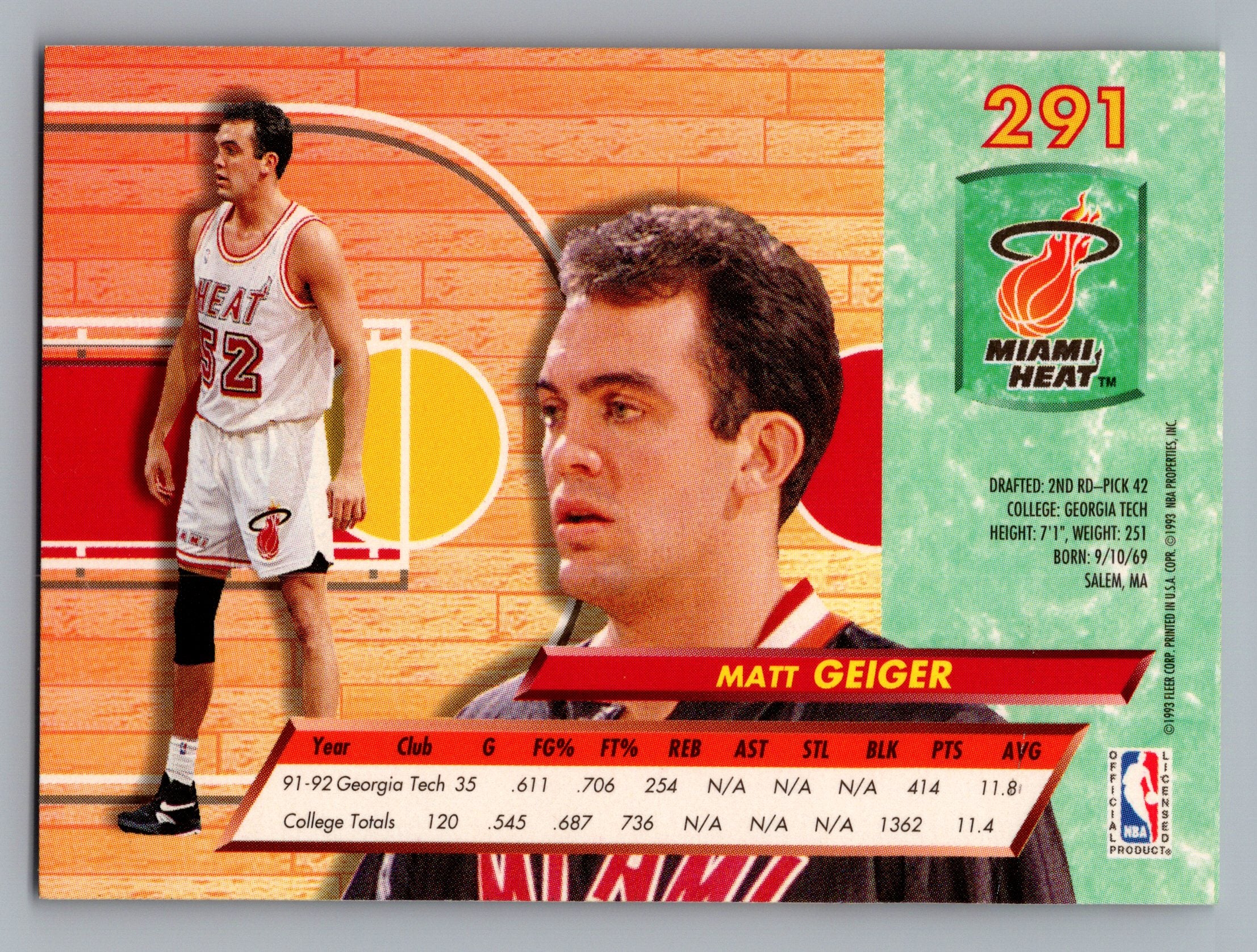 1992-93 Ultra #291 Matt Geiger