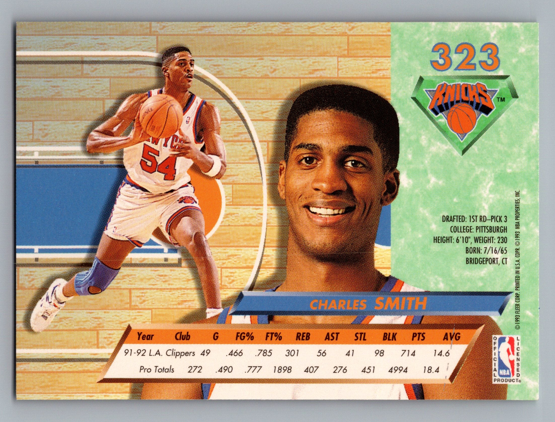 1992-93 Ultra #323 Charles Smith