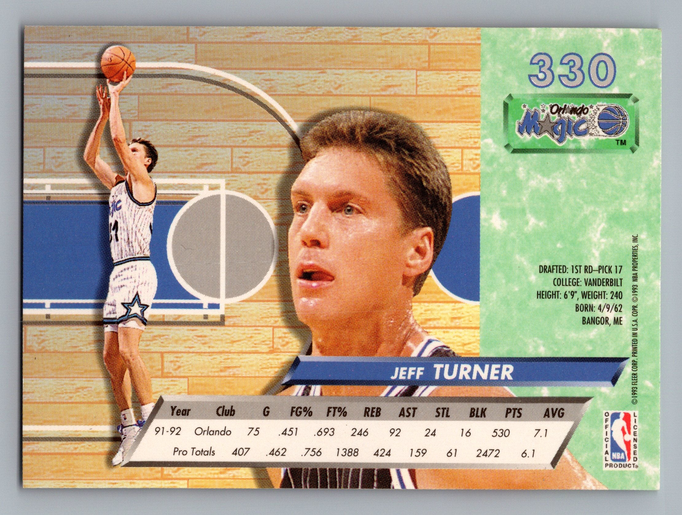 1992-93 Ultra #330 Jeff Turner