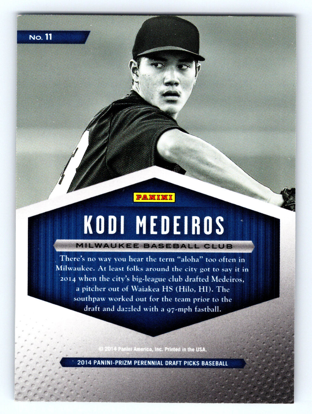 2014 Panini Prizm Perennial Draft Picks #11 Kodi Medeiros 2014 Draft Class