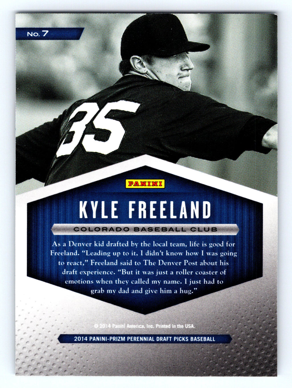 2014 Panini Prizm Perennial Draft Picks #7 Kyle Freeland 2014 Draft Class