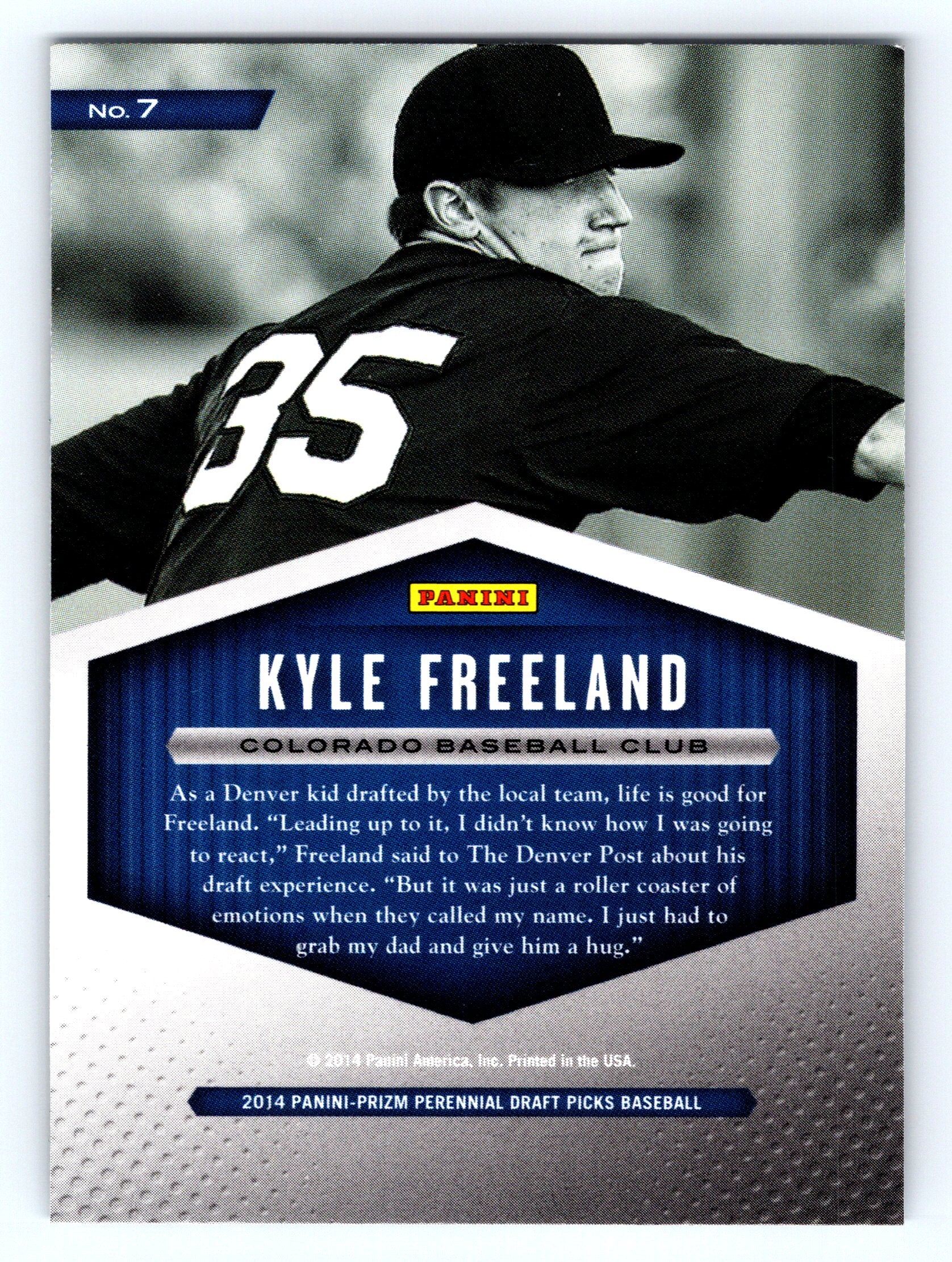 2014 Panini Prizm Perennial Draft Picks #7 Kyle Freeland 2014 Draft Class