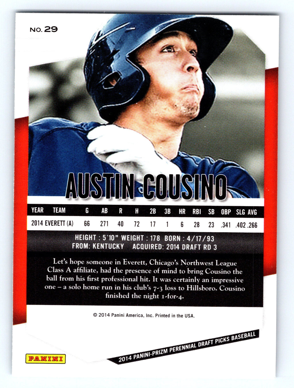 2014 Panini Prizm Perennial Draft Picks #29 Austin Cousino