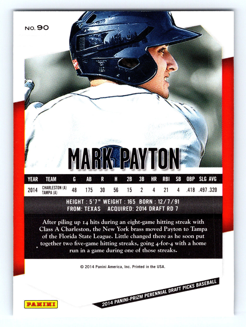 2014 Panini Prizm Perennial Draft Picks #90 Mark Payton