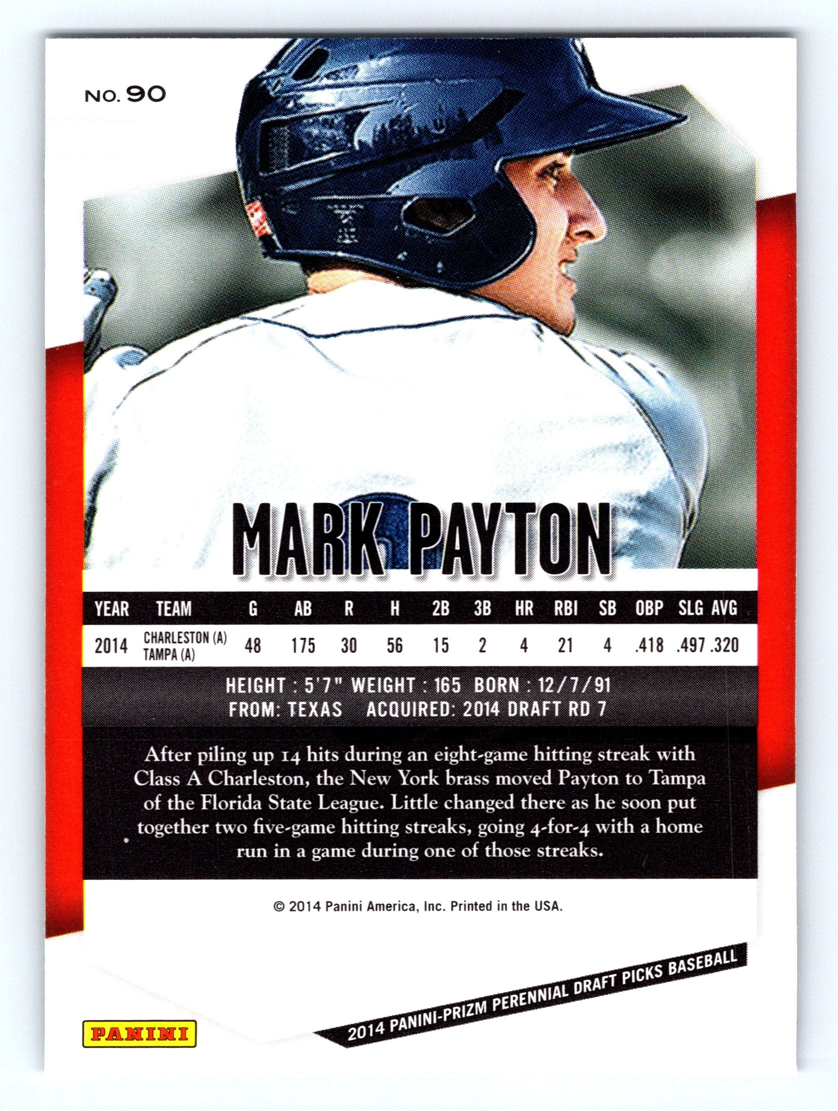 2014 Panini Prizm Perennial Draft Picks #90 Mark Payton