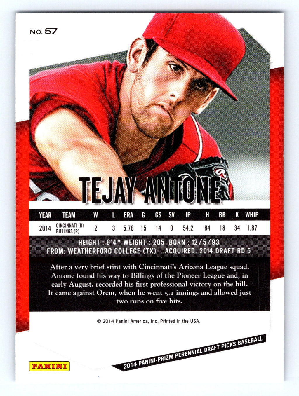 2014 Panini Prizm Perennial Draft Picks #57 Tejay Antone