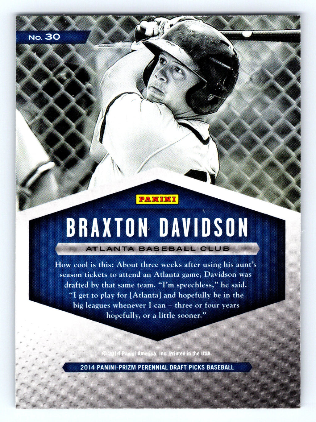 2014 Panini Prizm Perennial Draft Picks #30 Braxton Davidson 2014 Draft Class