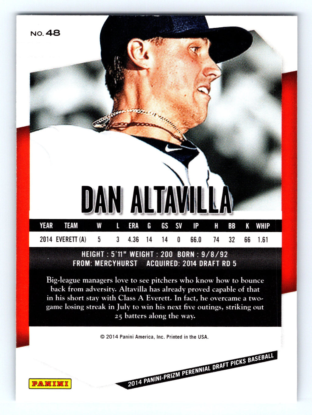 2014 Panini Prizm Perennial Draft Picks #48 Dan Altavilla