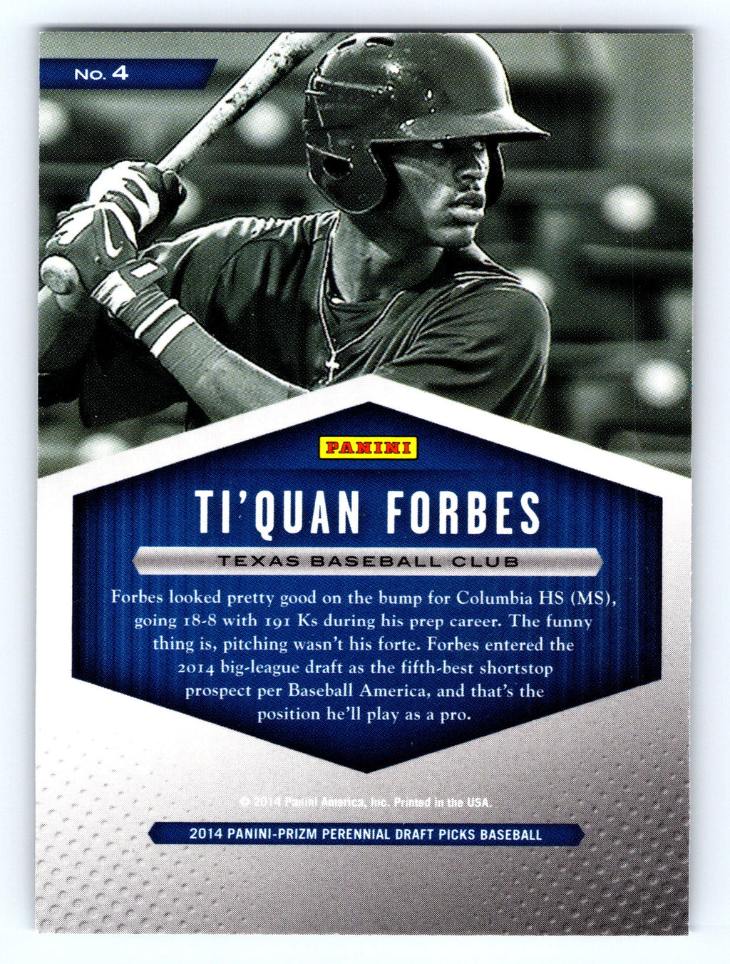 2014 Panini Prizm Perennial Draft Picks #4 Ti'Quan Forbes 2014 Draft Class