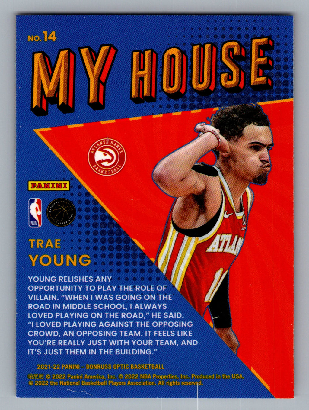 2021-22 Donruss Optic #14 Trae Young My House
