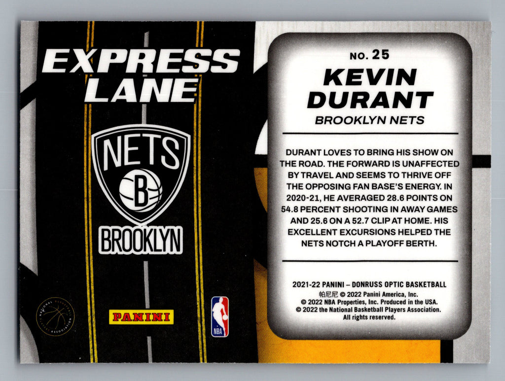 2021-22 Donruss Optic #25 Kevin Durant Express Lane