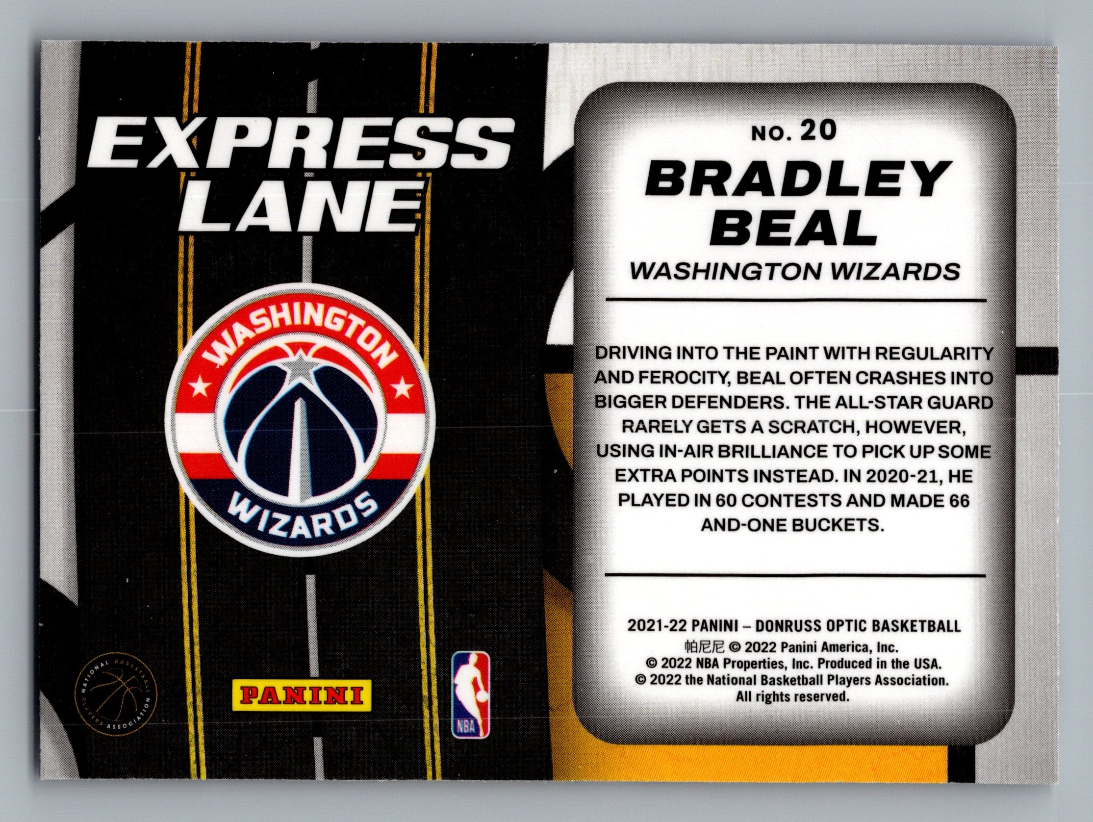 2021-22 Donruss Optic #20 Bradley Beal Express Lane