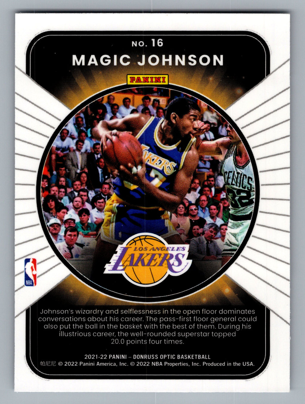 2021-22 Donruss Optic #16 Magic Johnson Winner Stays
