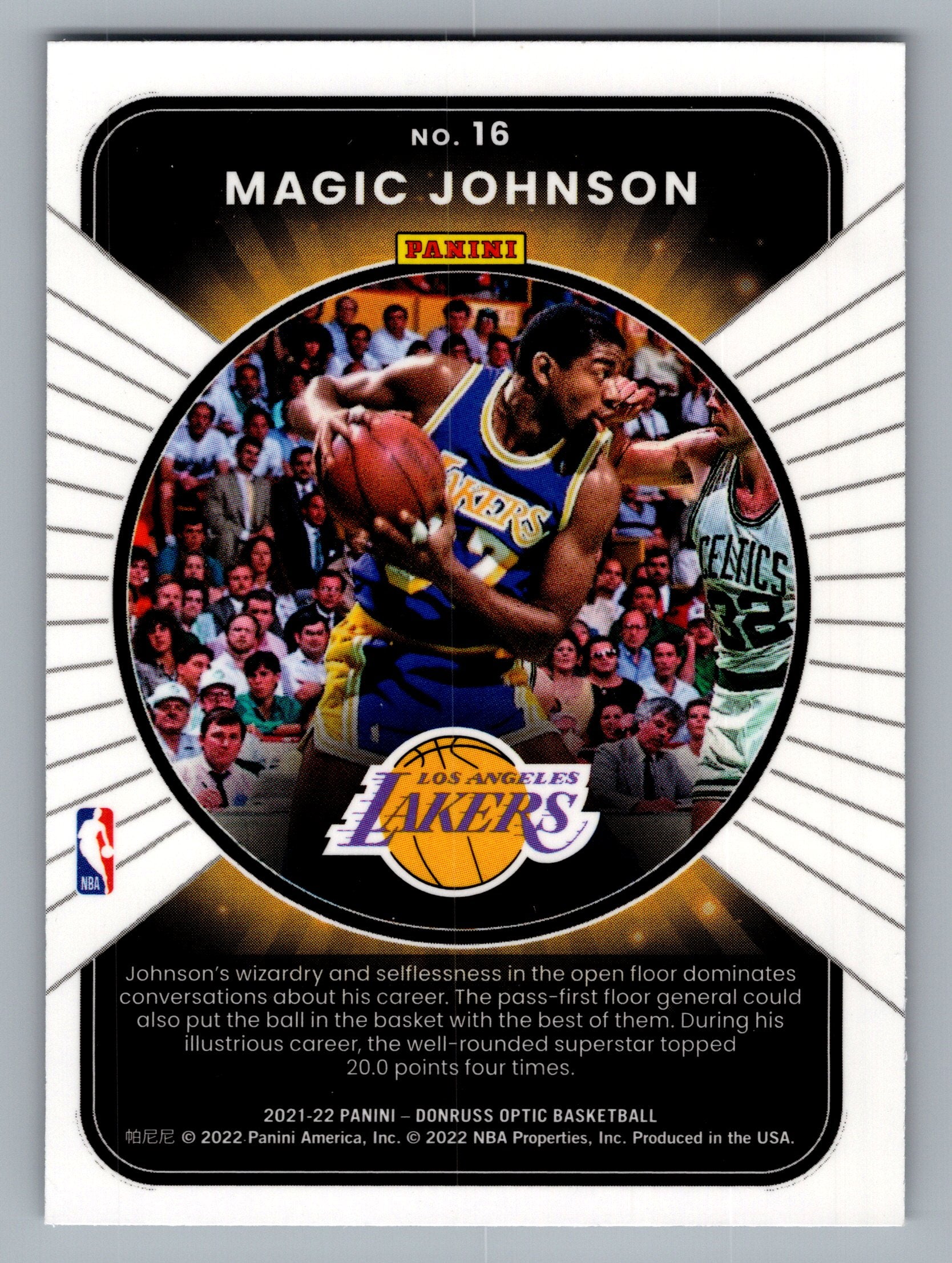 2021-22 Donruss Optic #16 Magic Johnson Winner Stays
