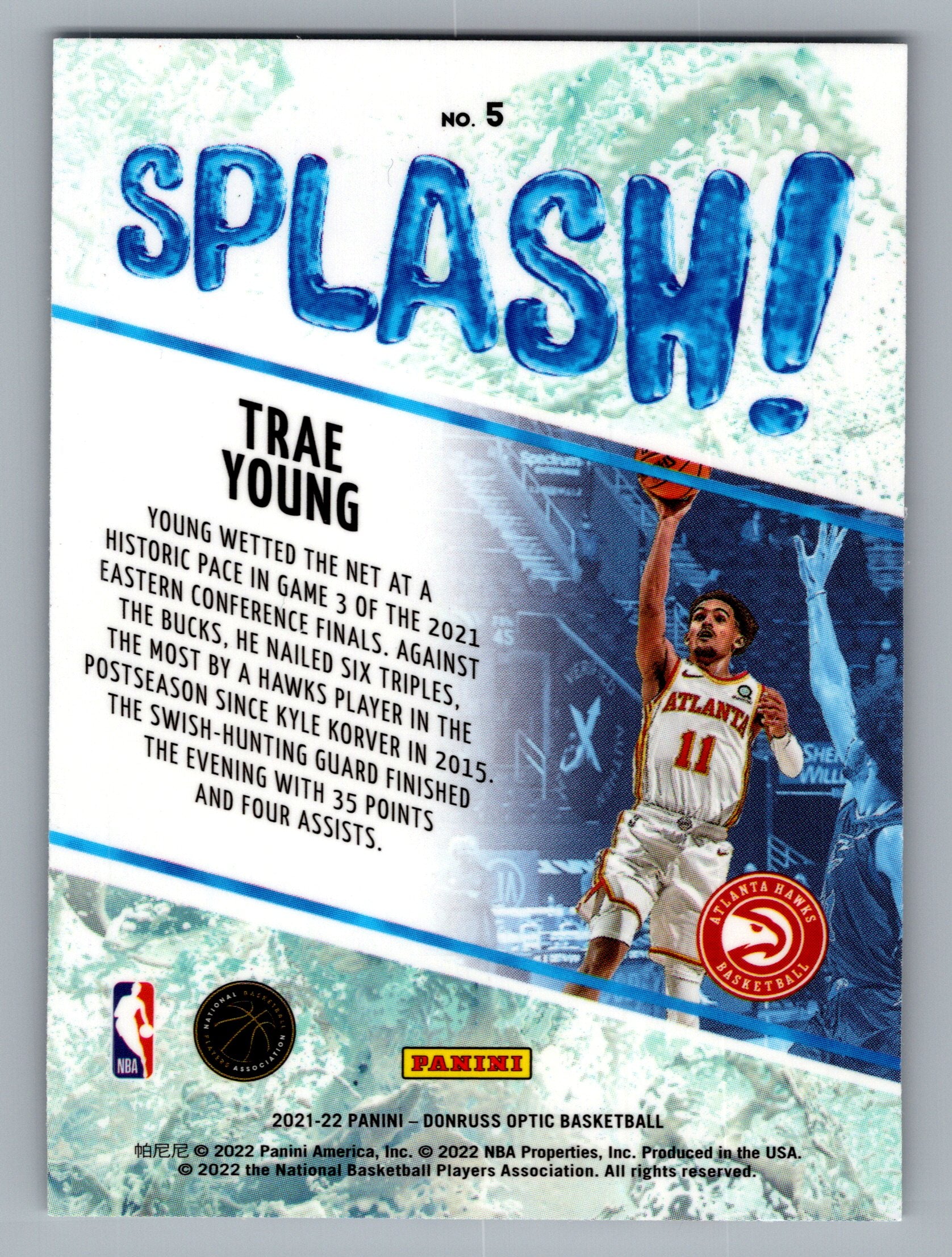 2021-22 Donruss Optic #5 Trae Young Splash!