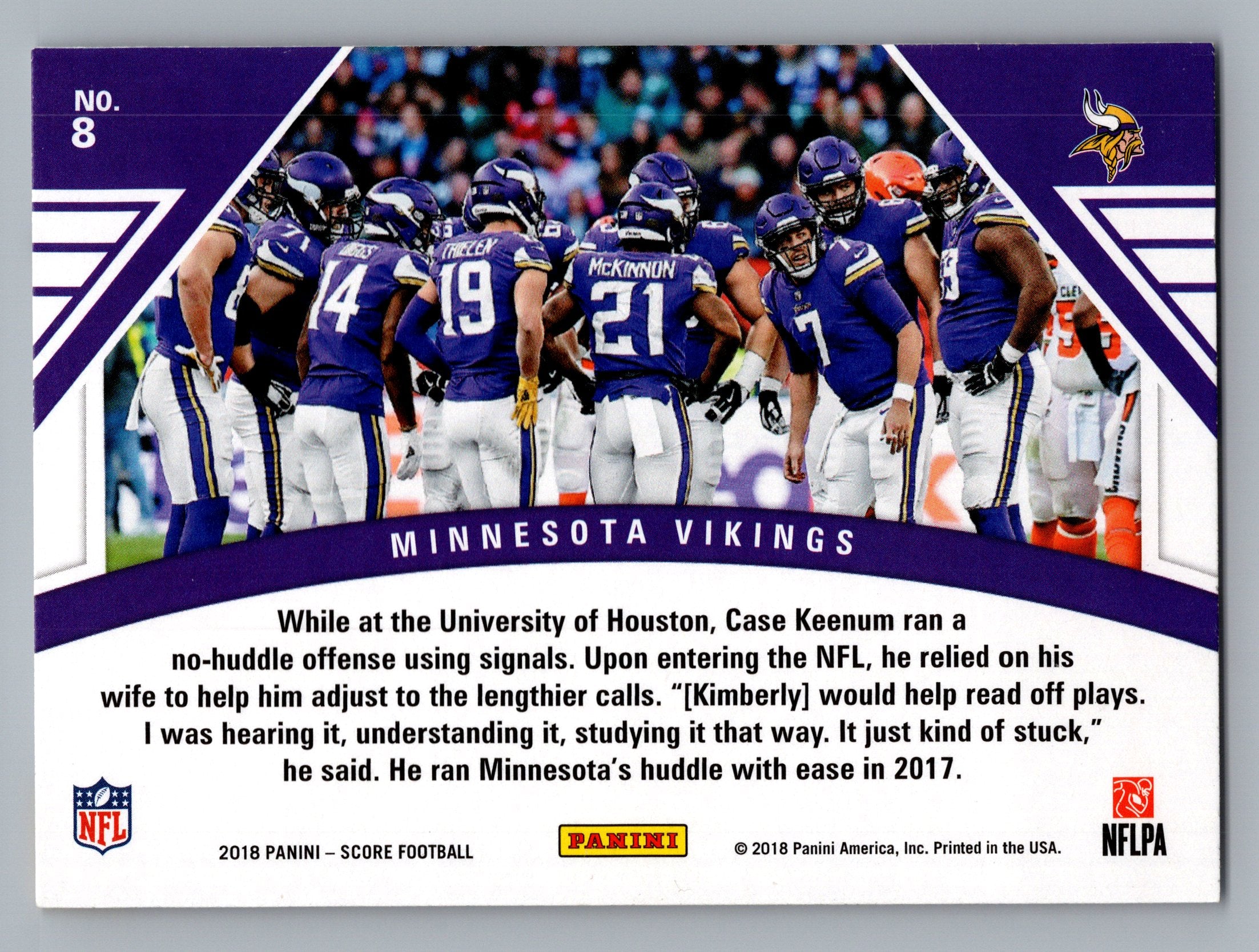 2018 Score #8 Minnesota Vikings Huddle Up