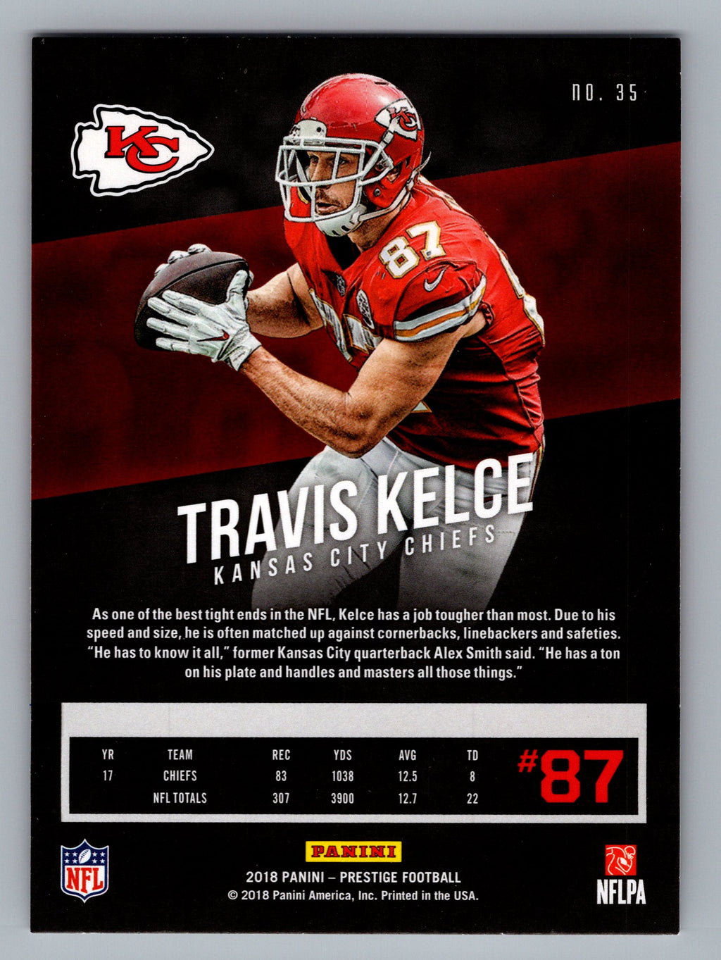 2018 Panini Prestige #35 Travis Kelce