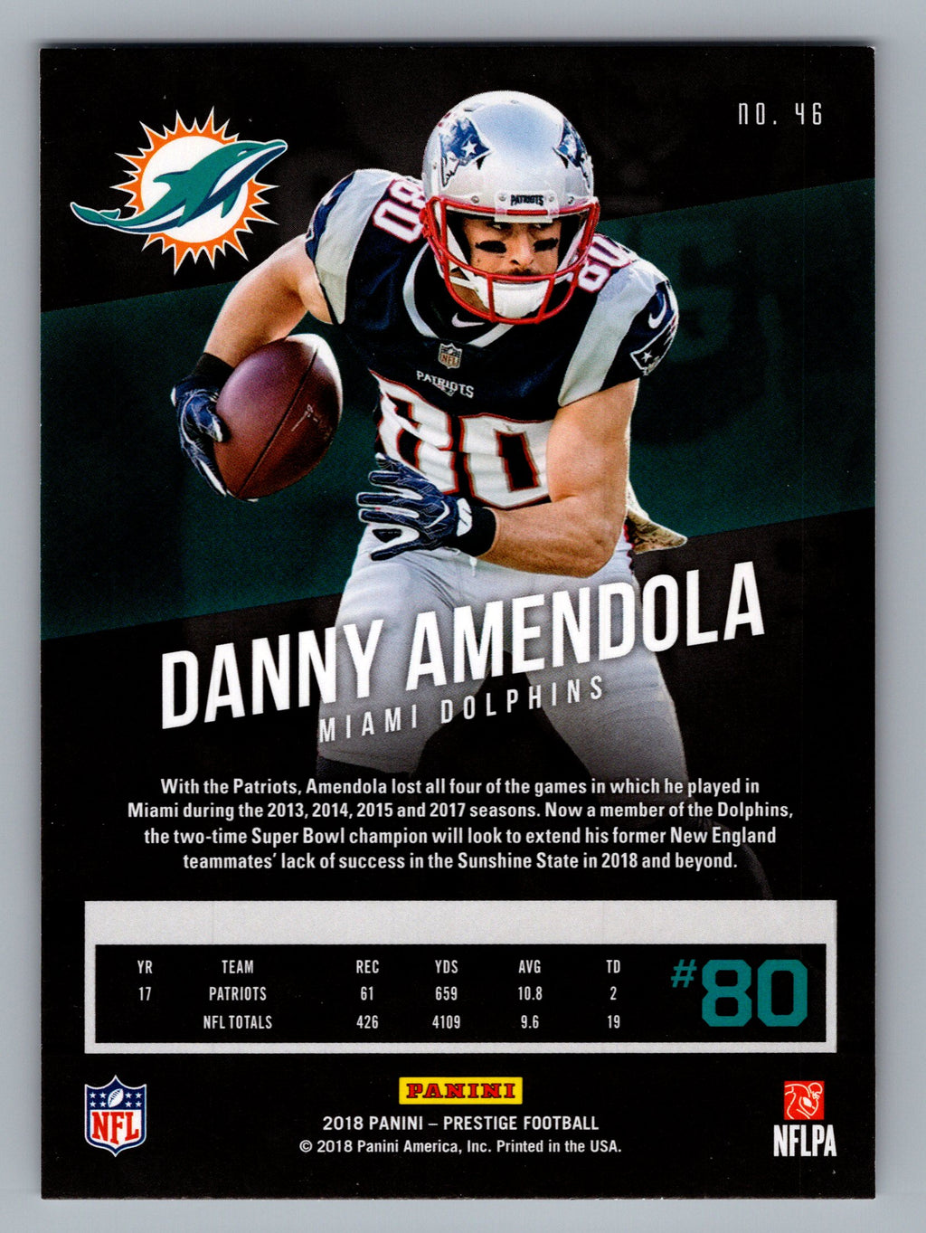 2018 Panini Prestige #46 Danny Amendola