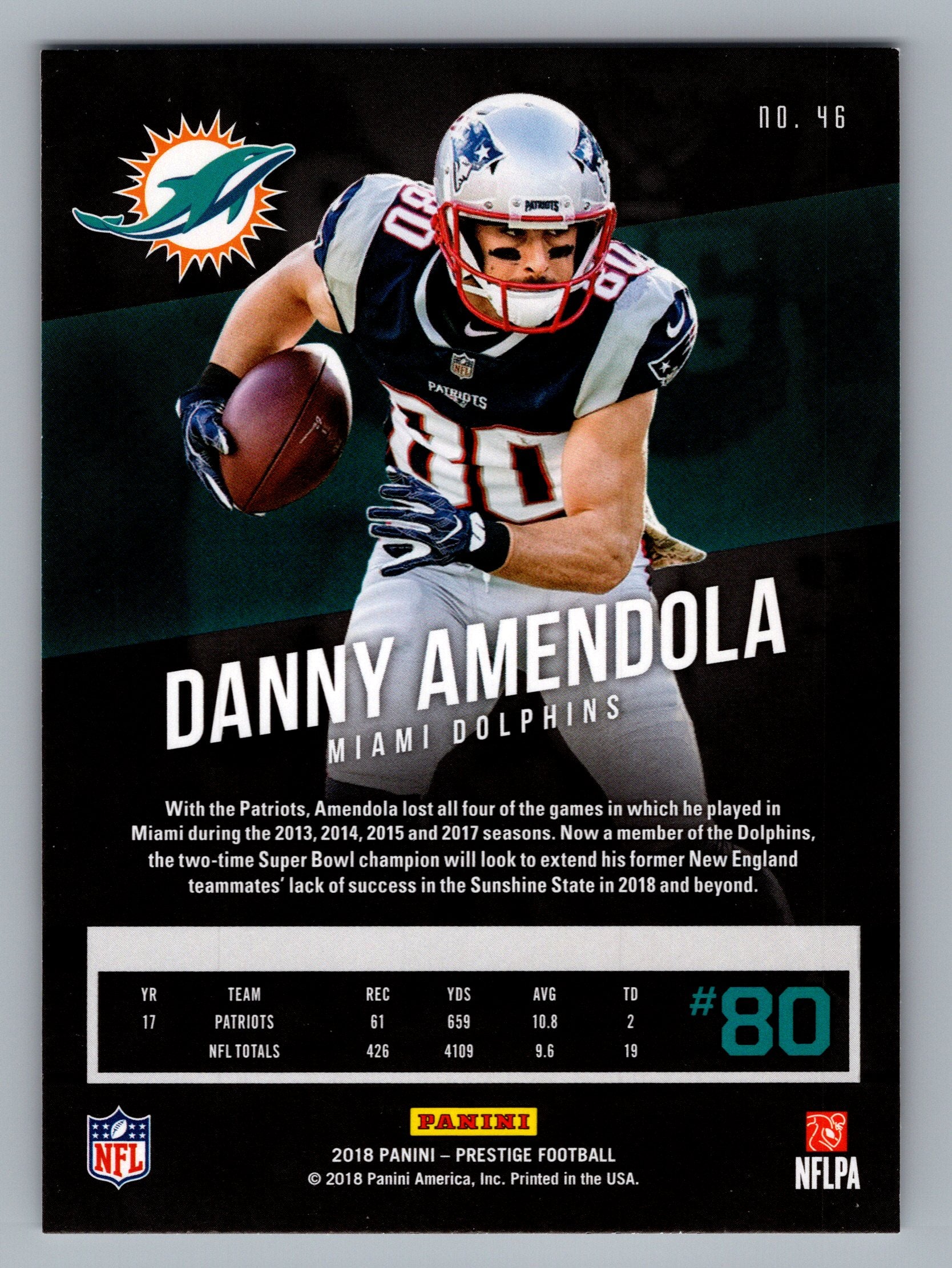 2018 Panini Prestige #46 Danny Amendola