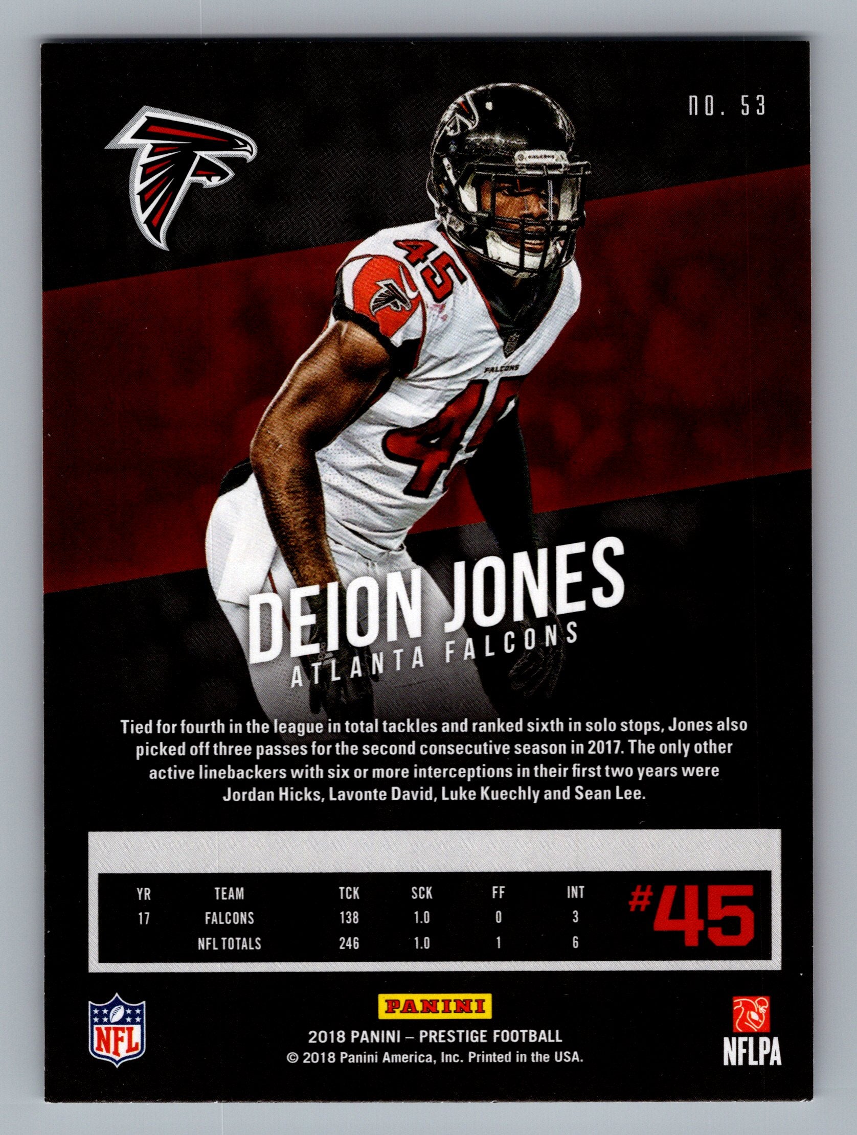 2018 Panini Prestige #53 Deion Jones