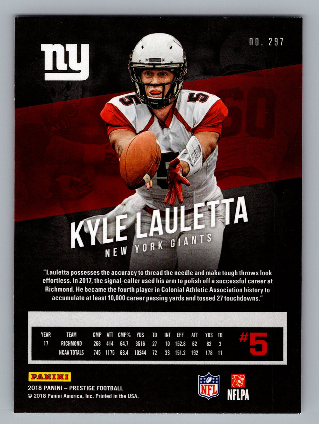 2018 Panini Prestige #297 Kyle Lauletta