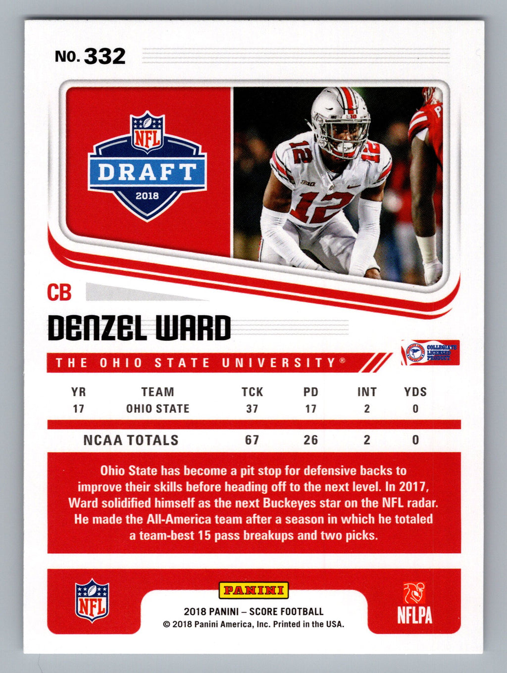 2018 Score #332 Denzel Ward
