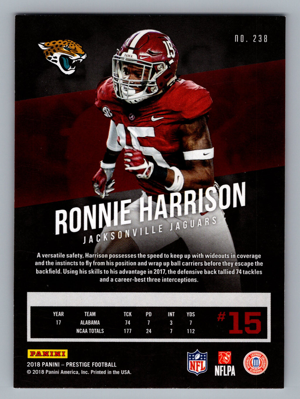 2018 Panini Prestige #238 Ronnie Harrison