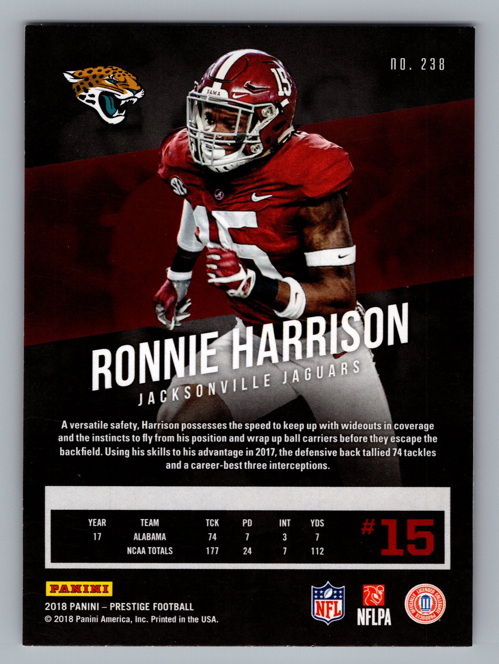 2018 Panini Prestige #238 Ronnie Harrison