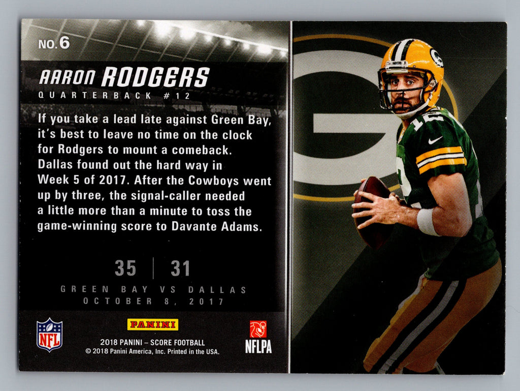 2018 Score #6 Aaron Rodgers Scoreboard