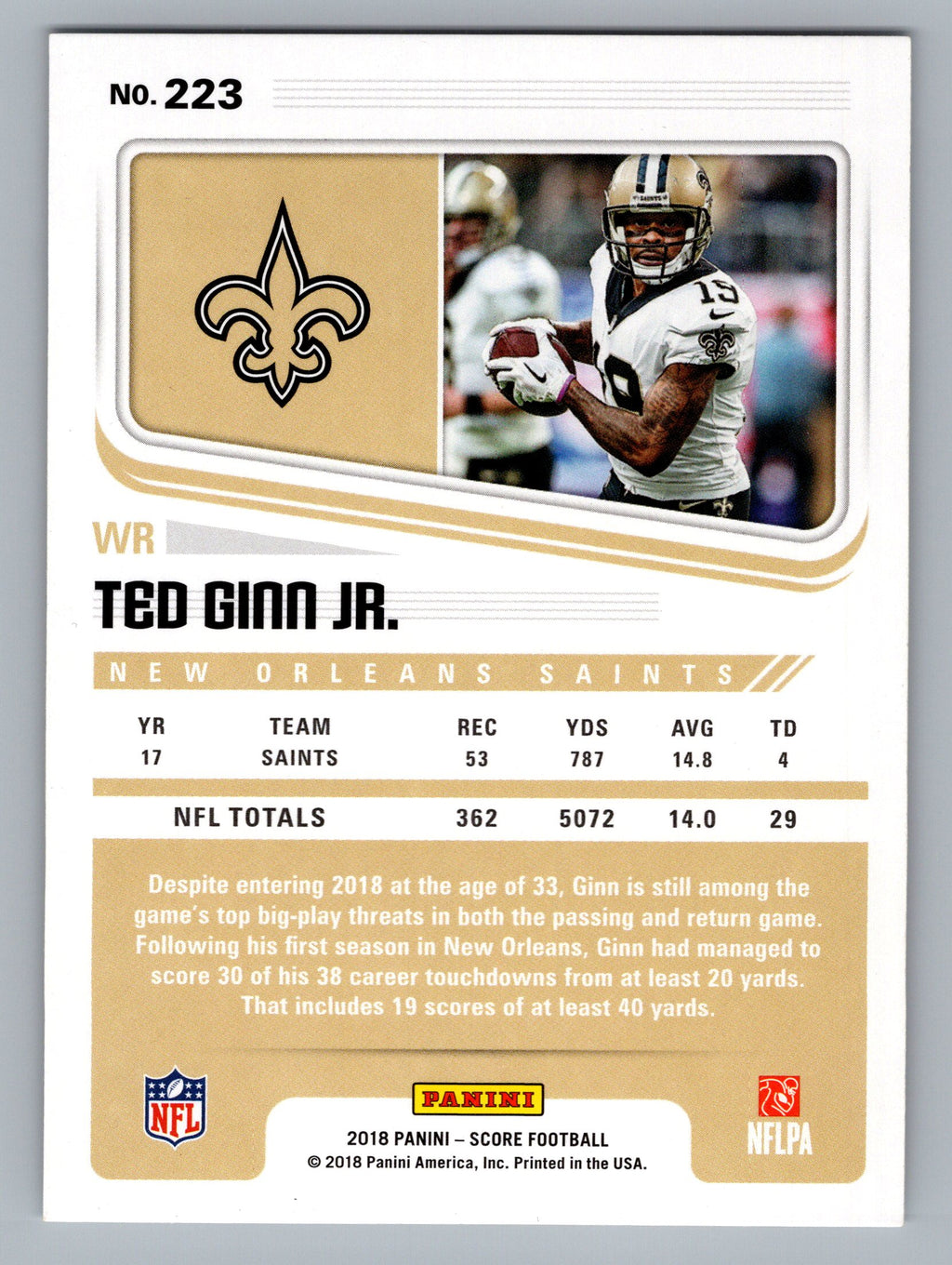 2018 Score #223 Ted Ginn Jr.