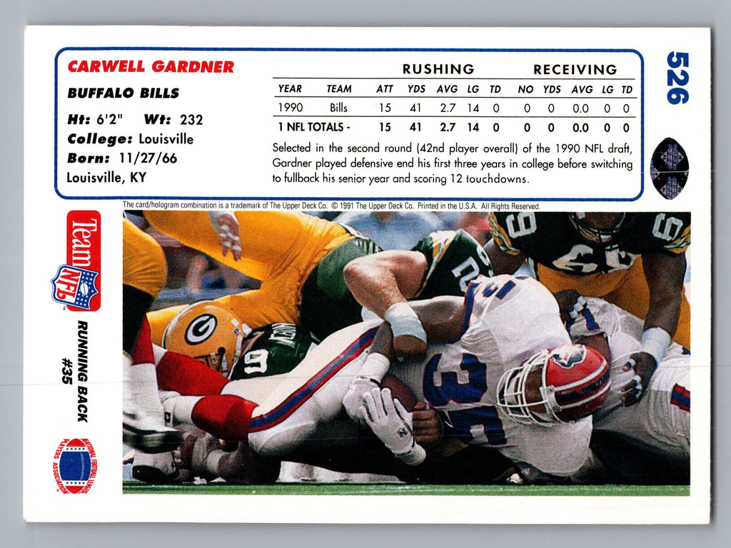 1991 Upper Deck #526 Carwell Gardner