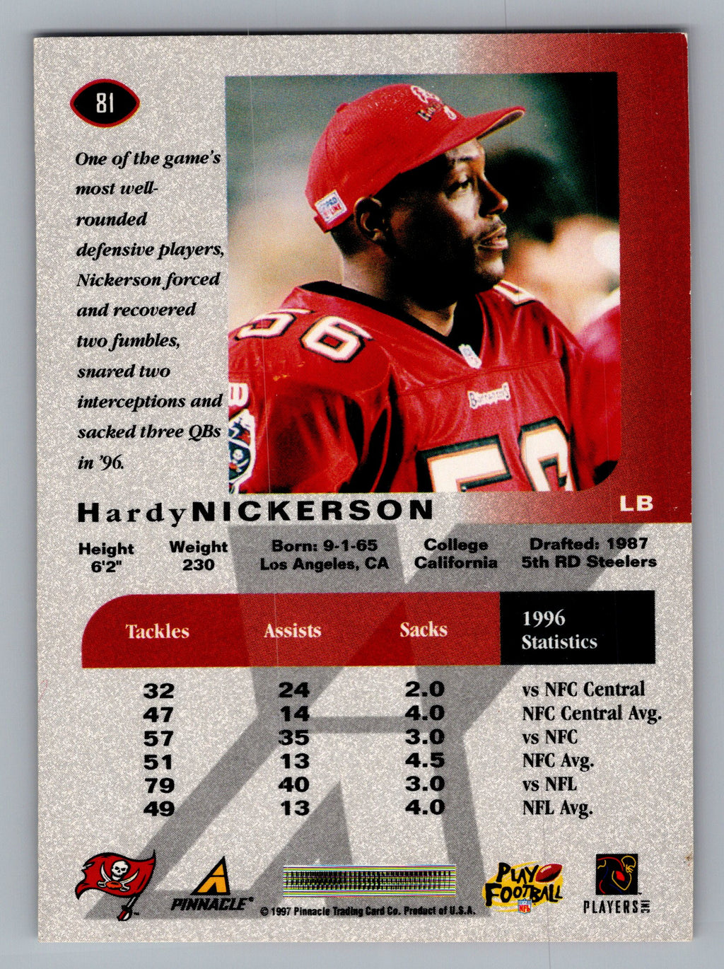 1997 Pinnacle X-Press #81 Hardy Nickerson