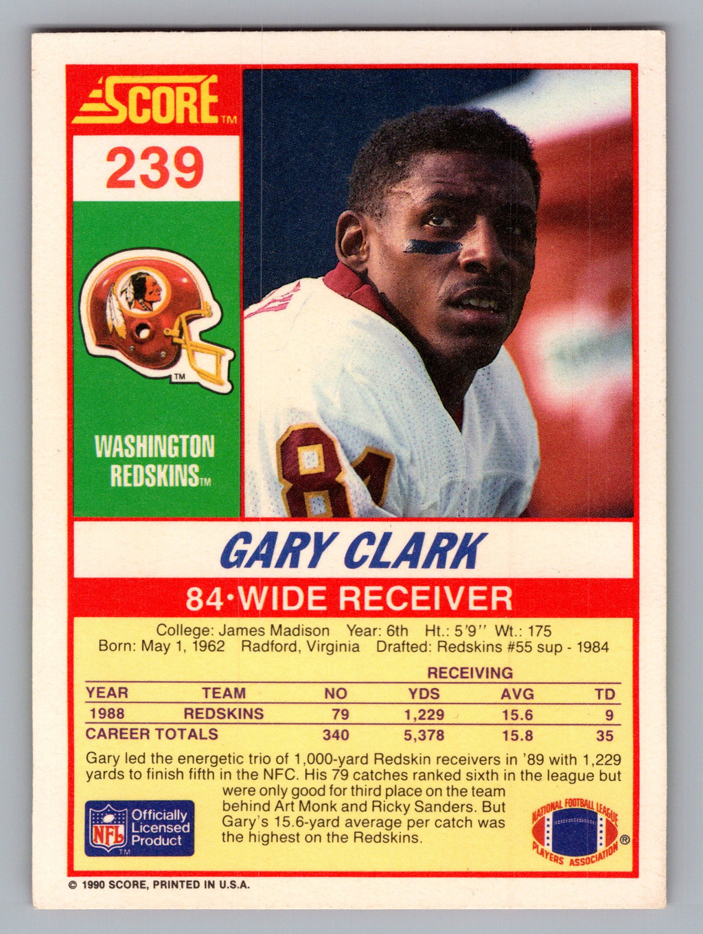 1990 Score #239 Gary Clark