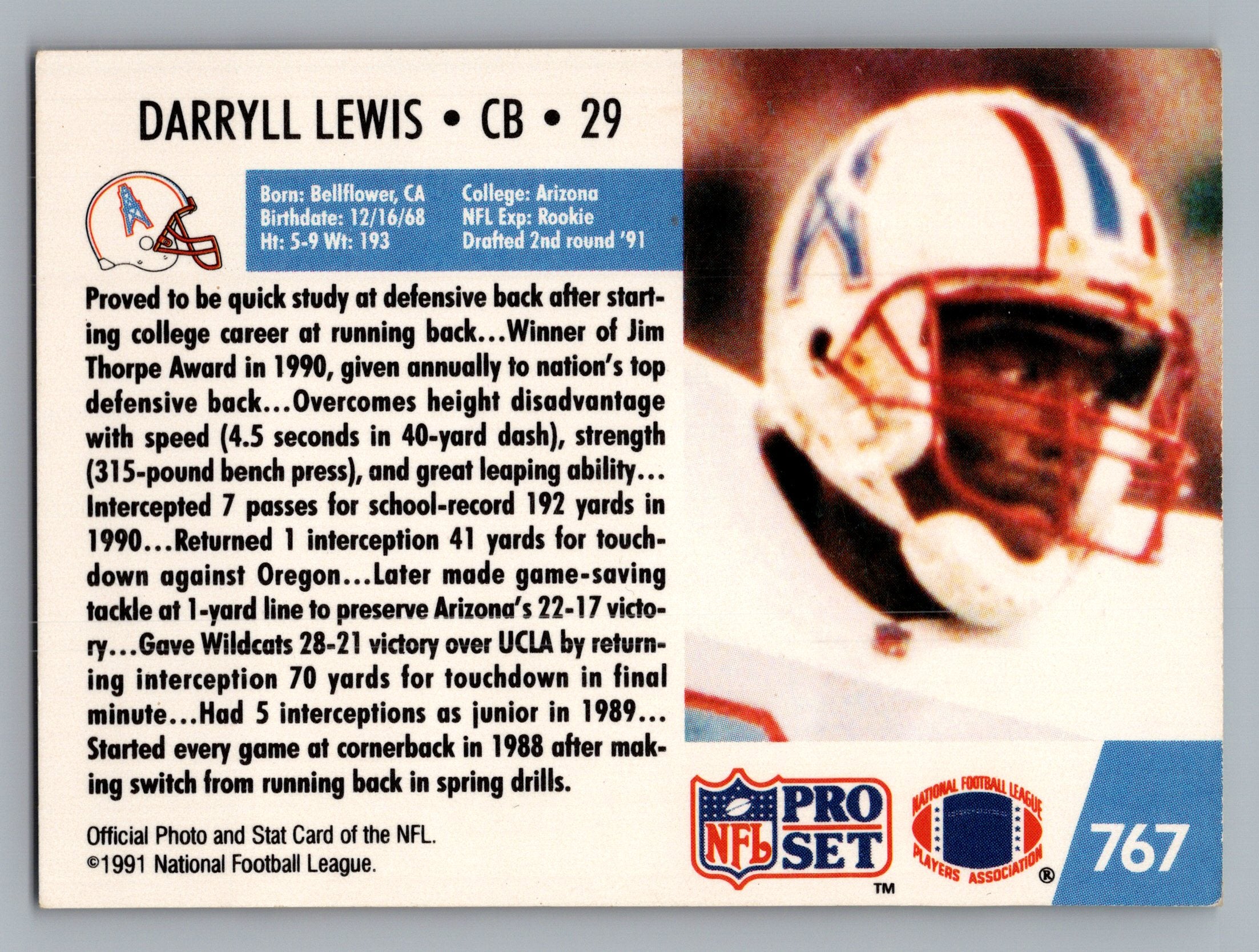 1991 Pro Set #767 Darryll Lewis