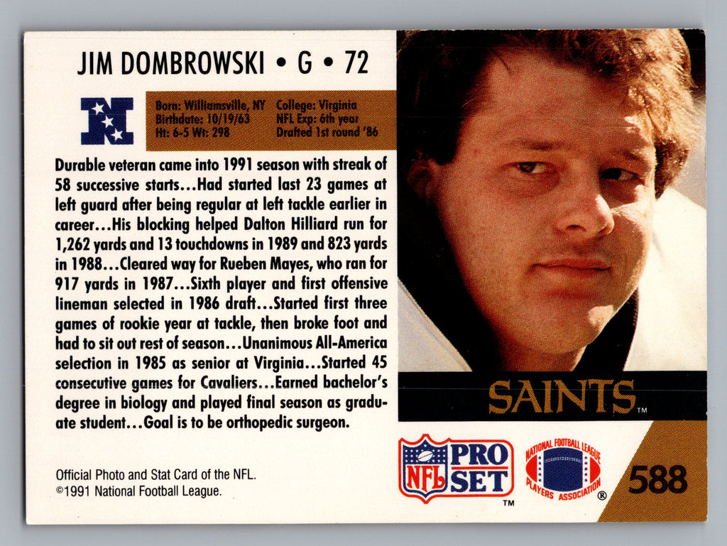 1991 Pro Set #588 Jim Dombrowski