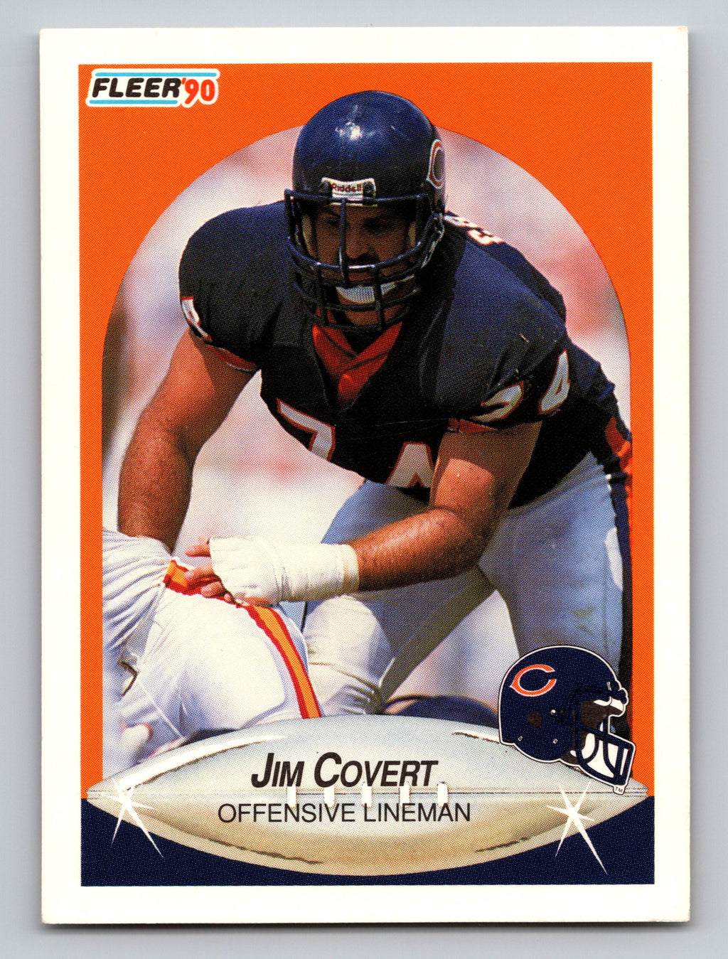 1990 Fleer #290b Jim Covert no black line above text on back