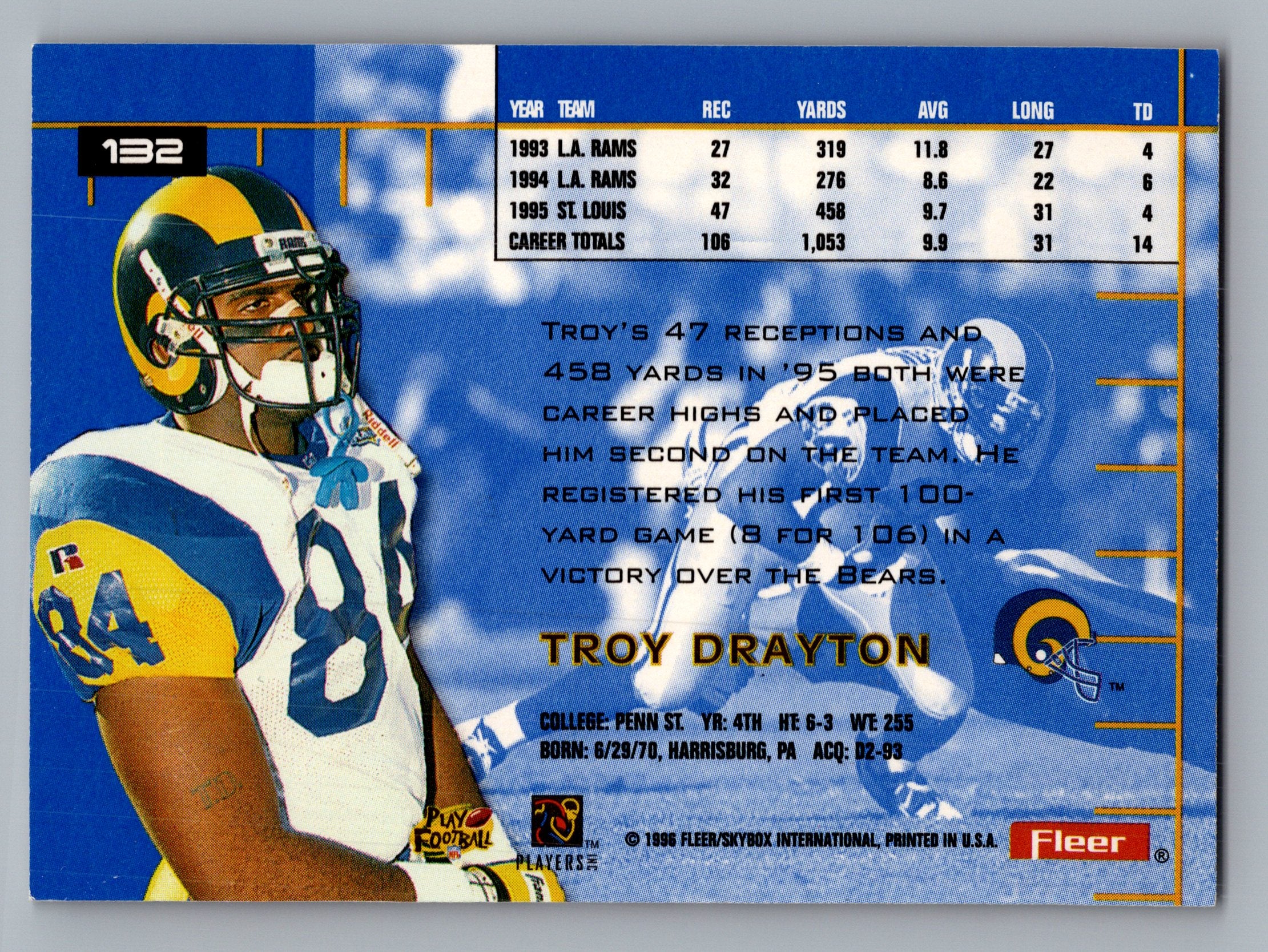 1996 Ultra #132 Troy Drayton