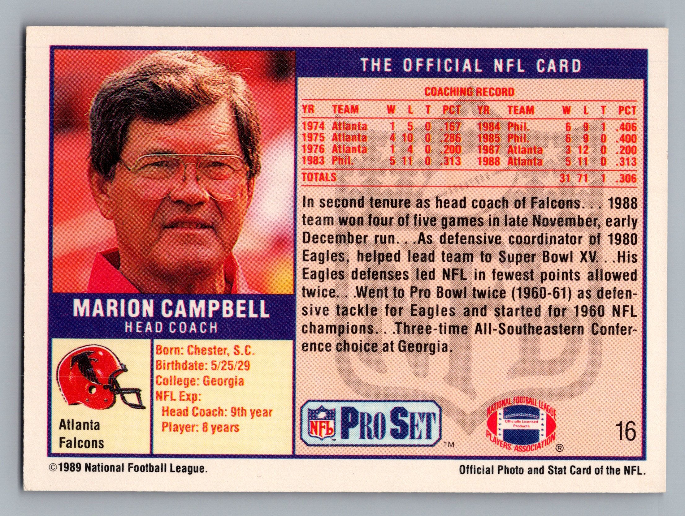 1989 Pro Set #16 Marion Campbell