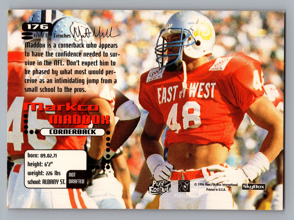 1996 SkyBox Impact #176 Markco Maddox