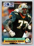 1991 Pro Set WLAF #135 Shawn Knight