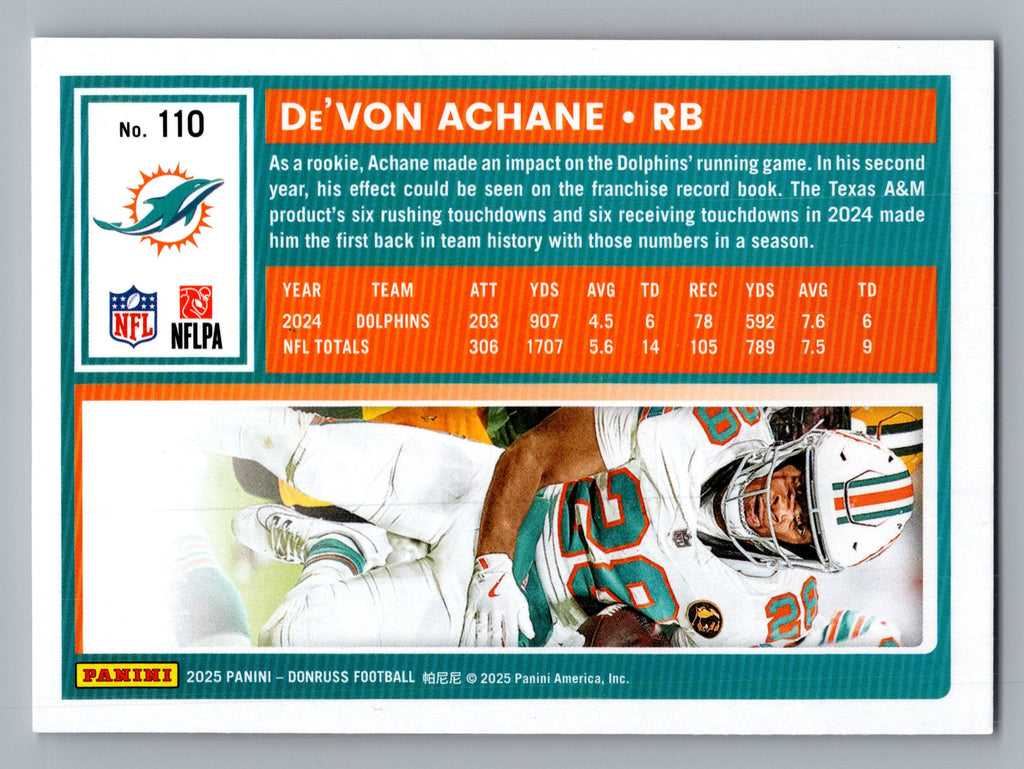 2025 Donruss #110 De’Von Achane